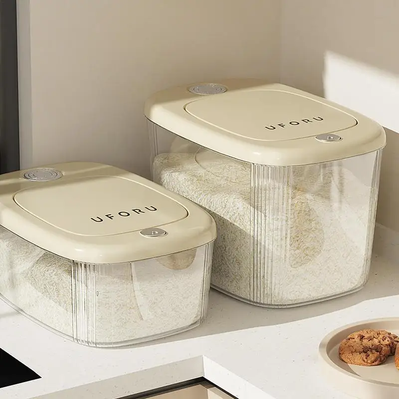 

Rice Storage Box Large Capacity Food Storage Container Multifunctional Airtight Grain Storage Jar For Kitchen Food Organizer