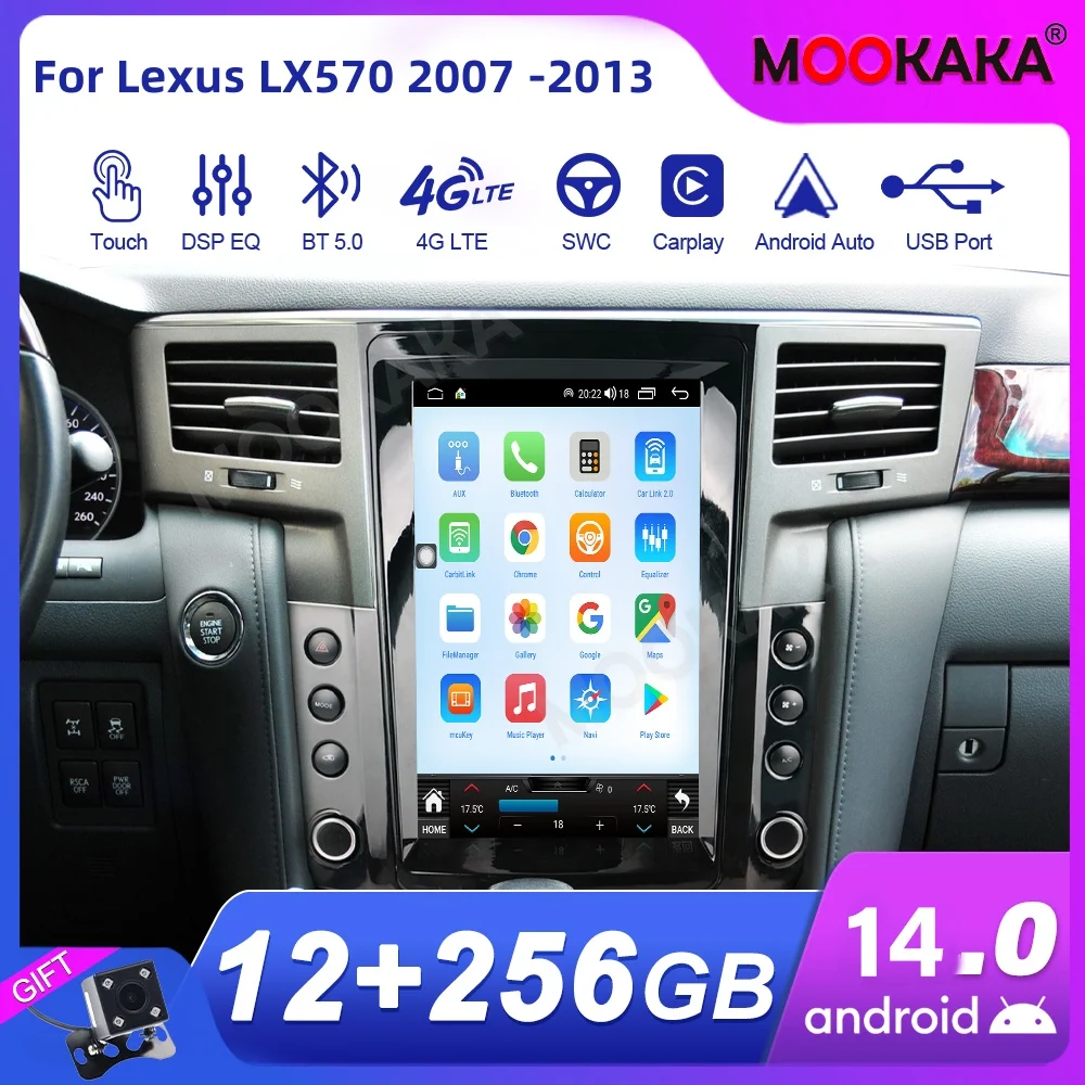 

For Lexus LX570 2007 -2013 Car Radio Multimedia Player Wireless Carplay Android Auto Autoradio Stereo GPS Navi Head Unit WiFi 4G
