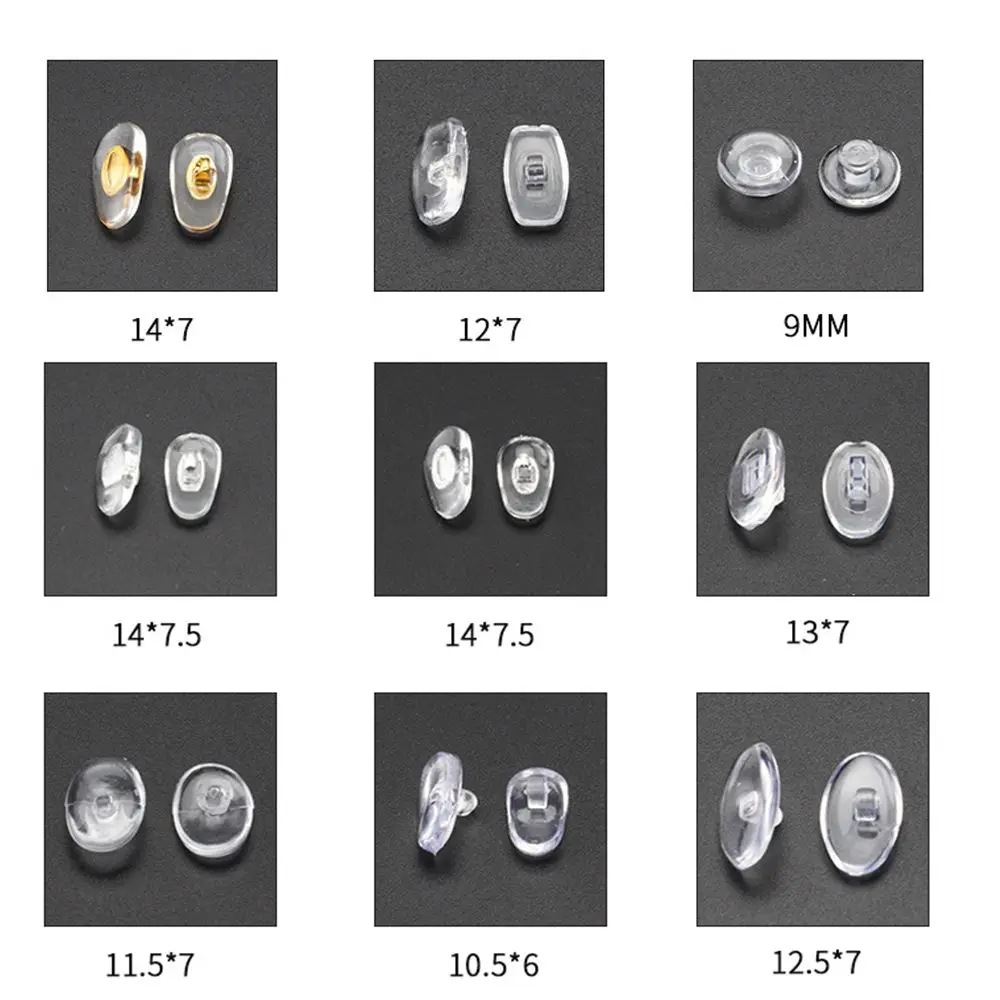 المسمار على الهواء Chanmber المضادة للانزلاق وسادة أنف للنظارة سيليكون مخدات أنف للنظارة نظارات اكسسوارات مكبرة طقم تصليح مخدات أنف للنظارة النظارات #6
