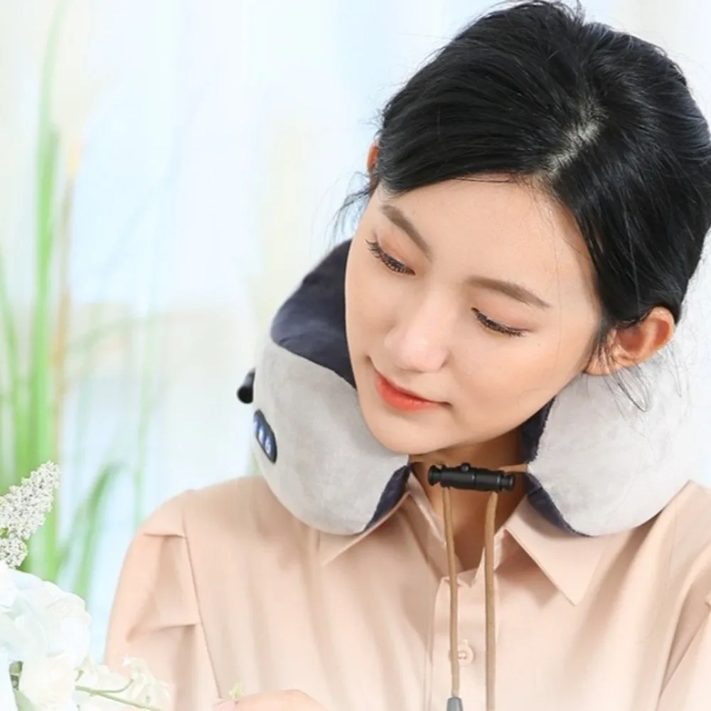 ذكي U على شكل وسادة تدليك الرقبة وظيفة التدفئة الدافئة مدلك كتف عنق الرحم تدليك الاهتزاز الناعم