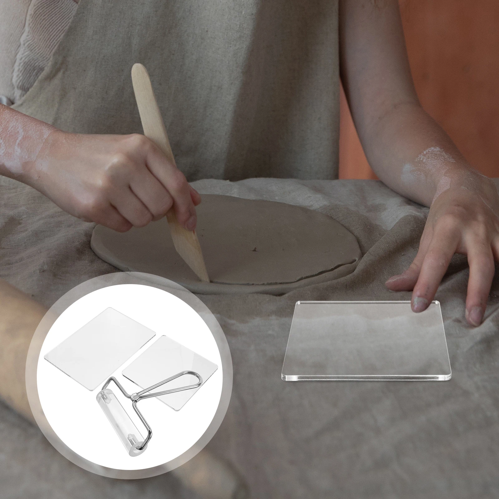 

3Pcs Acrylic Clay Press Board Rolling Pin for Polymer Clay Shaping Modeling DIY Craft Supplies Assorted Color Acrylic Roller Pin