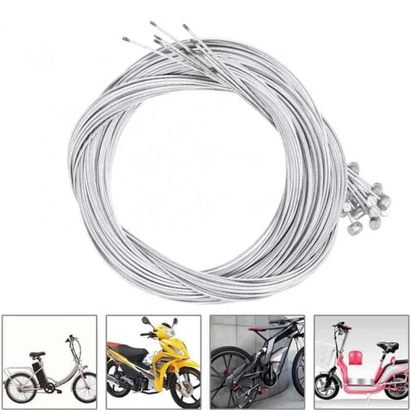Newest 10-1PC 2M MTB Bicycle Brake Line Bicycle Speed Line Fixed Gear Shifter Gear Brake Cable Set Core Inner Wire MTB Road Bike