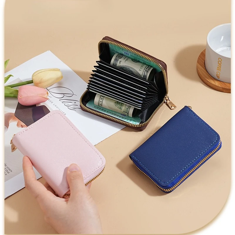 

Кошелек-картхолдер из ПУ кожи для женщин, большой вместимости, с множеством отделений для карт, простой чехол для карт и монет, мужской держатель для водительских прав