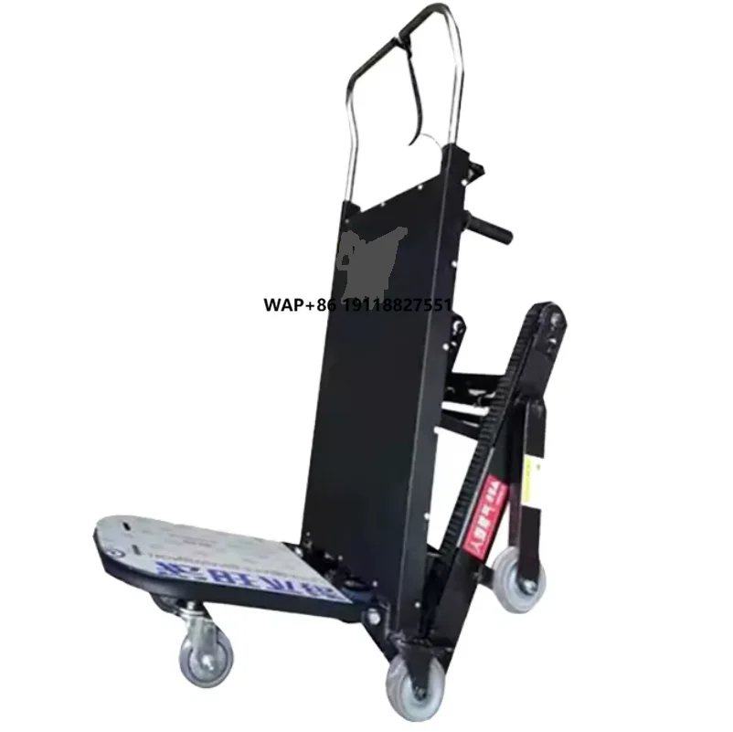600KG Electric Hand Cart Trolley Dual Motors Dual Batteries Foldable Steel Platform Lift Stair Climbing Crawler Type for Moving
