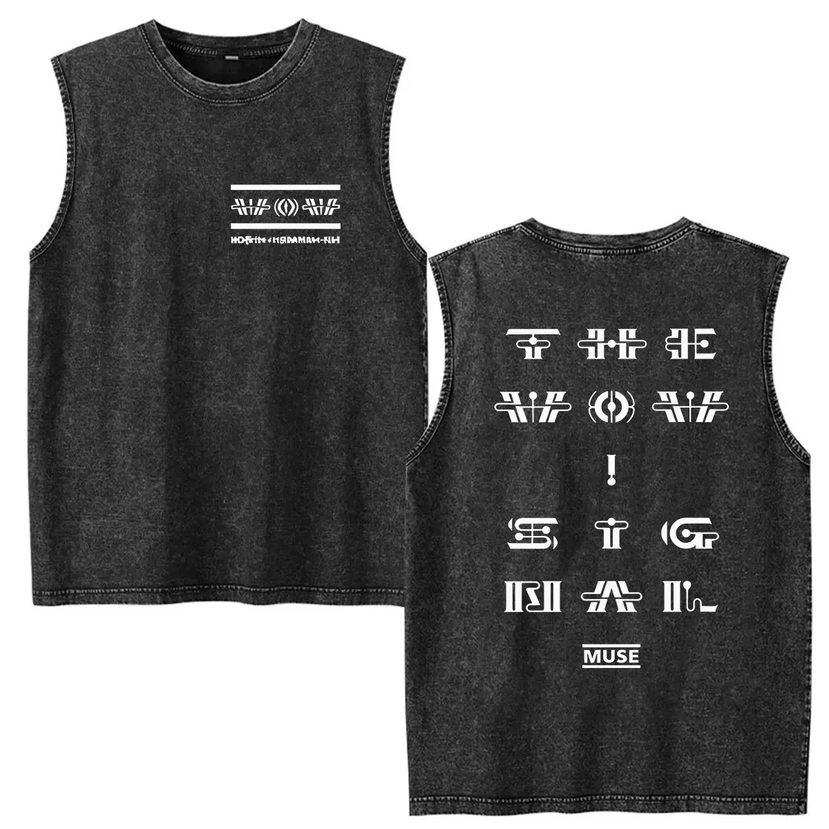 MUSE Band The Wow! Signal Tour 2026 Vintage Washed Vest T Shirts Men's Women Casual Tank Top Oversized 100% Cotton Print T-shirt