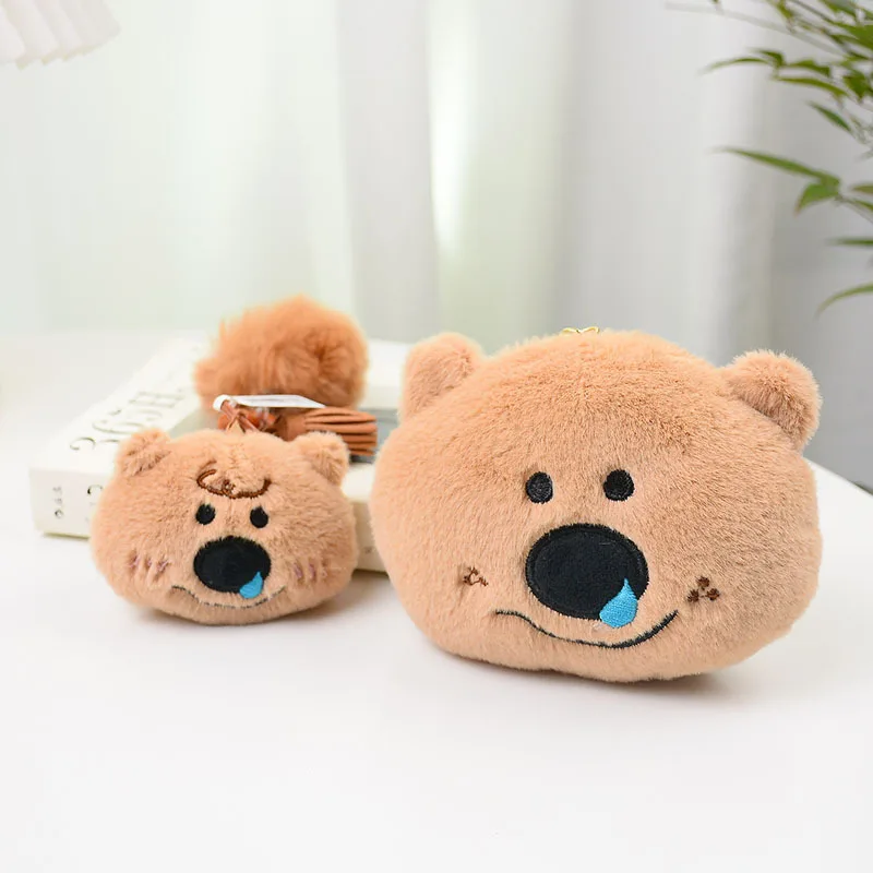 6cm Cartoon Koala peluche portamonete carino creativo Snot Bear Zipper peluche auricolare borsa portachiavi ciondolo bambola regali per bambini