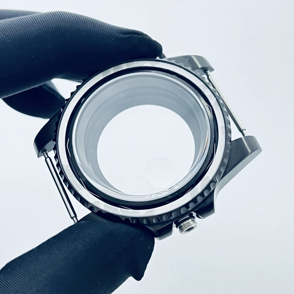 High Quality 40mm NH34 NH35 NH36 NH38 NH39 NH70 ETA2824 PT5000 Black GMT Watch Case With Ceramic Bezel Sapphire Glass Waterproof