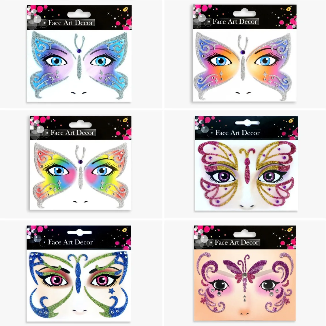 كرنفال عيد الميلاد حفلة الوجه ملصقات الحيوان ملصقات الوجه عيد الحب ملصقات الوجه ملصقات ماكياج ملصقات الأطفال #5