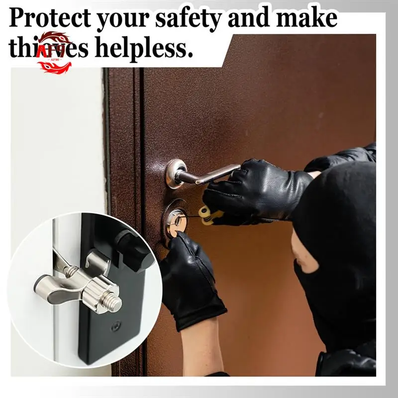 

AF90-4 Pcs Portable Adjustable Door Lock Hotel Door Locks, Door Security Devices, Door Lock Additional Safety