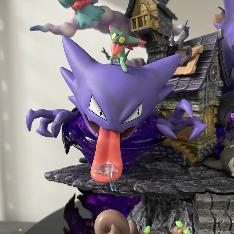 

31cm Pet Egg Ghost Geng Ghost Gk Statue Scene Model Ornament Box Handheld Large Desktop Ornaments Cartoon High Quality Gift