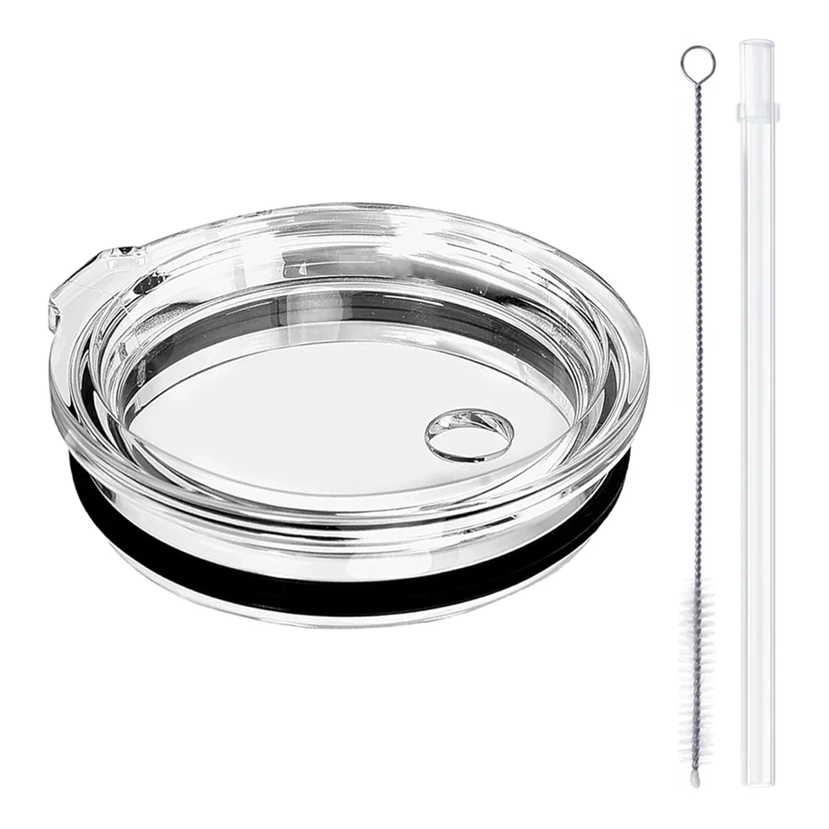 N38R_Spill Proof Lid with Straw,Travel Straw Top Lids Cover 20oz