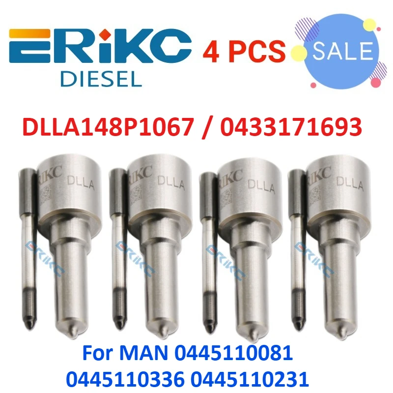 

4 PCS Diesel Injector Nozzle DLLA148P1067 DLLA 148 P 1067 Fuel 0 433 171 693 for MAN 0 445 110 081 0 445 110 336 0445110231