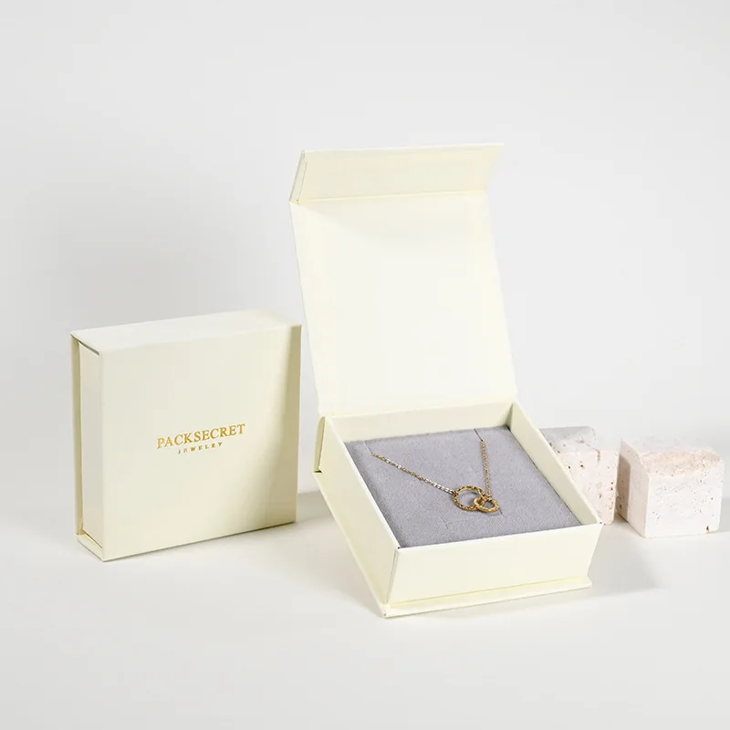Custom Factory Trendy Magnetic Flip Jewelry Packaging Earring Jewelry Box Ring Jewelry Paper Box Necklace Storage