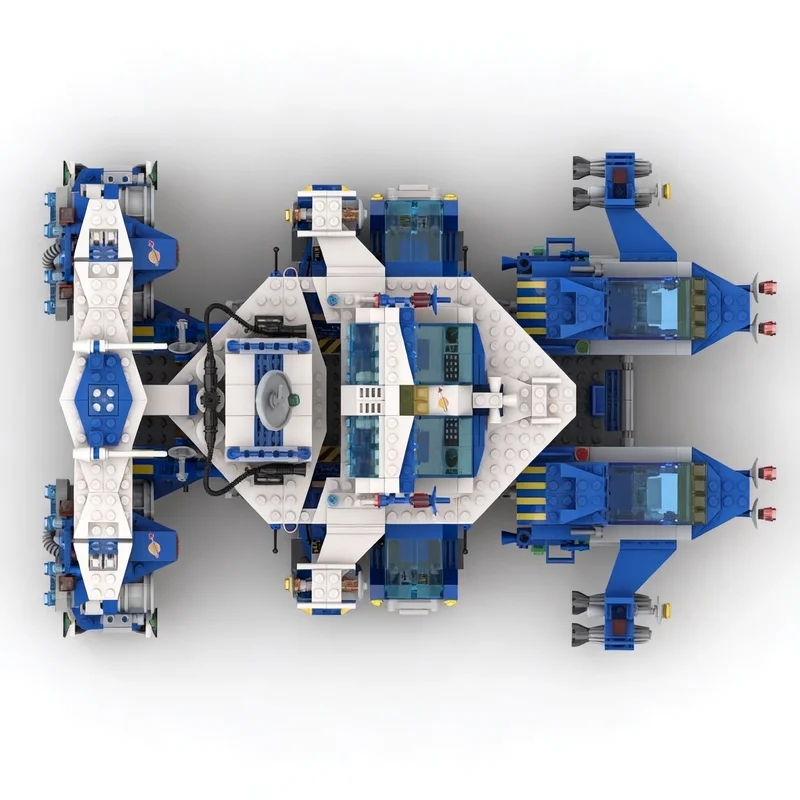NEW 1262Parts MOC Classic Space Cargoship Spacecraft Model Custom Puzzle Technical DIY Assembly Educational Toy Collection Gifts