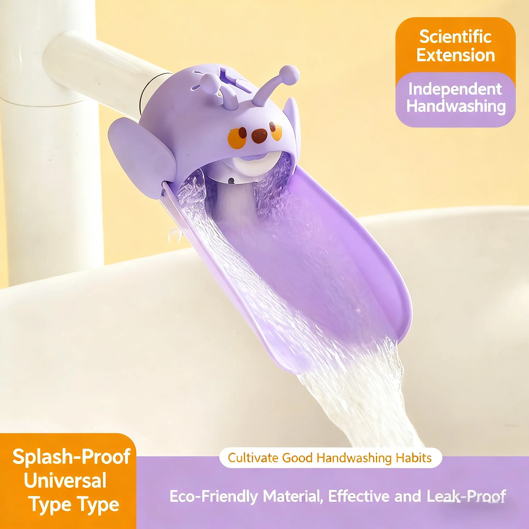 الكرتون النحل سيليكون الحنفية موسع الاطفال غسل اليد مساعد صنبور تمديد للمطبخ الحمام رياض الأطفال #2