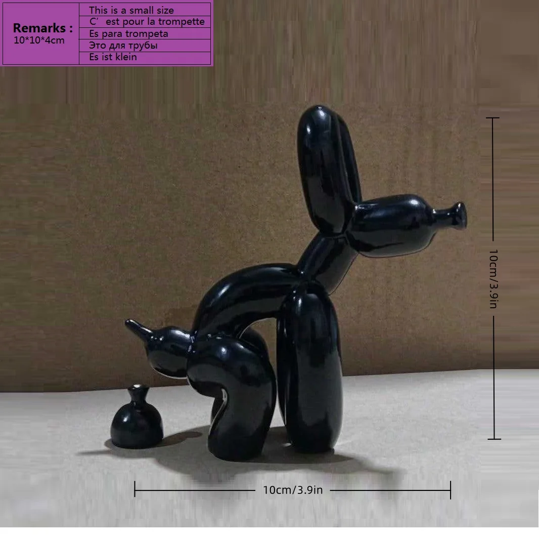 Moderne kunst squat ballon hond dier decoratief standbeeld, geschikt voor interieur woonkamer boerderij slaapkamer kantoorkast hout