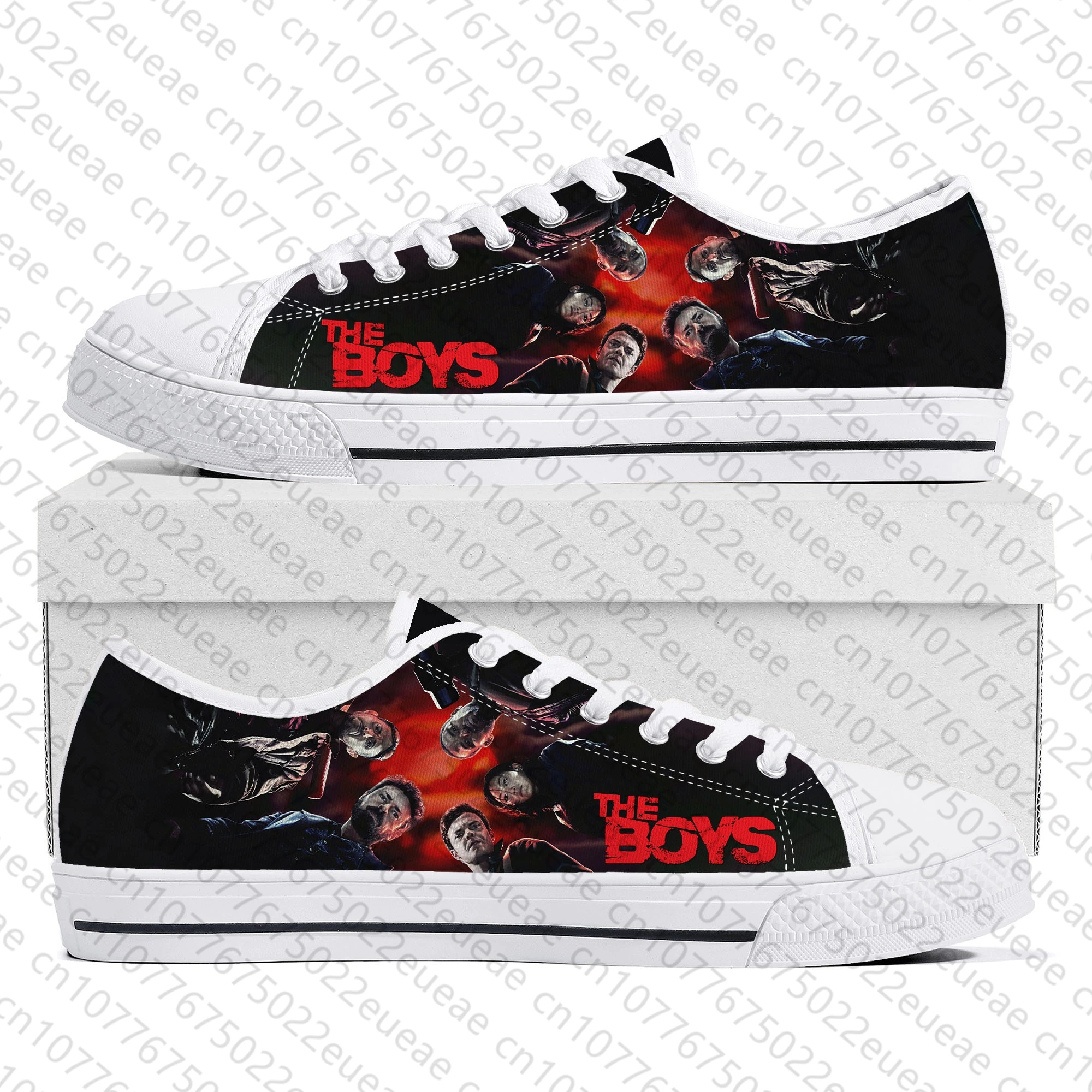 The Boys TV series Low Top Sneakers Mens Womens Teenager Billy Butcher Canvas Sneaker couple Casual Shoes Custom Made DIY Shoe