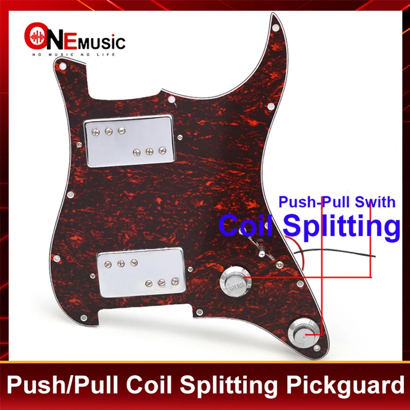 HH Loaded Pickguard Two Push-Pull Coil Splitting Pickguard Prewired ST Pickguard N-7.5K B-15K, Guitar Parts