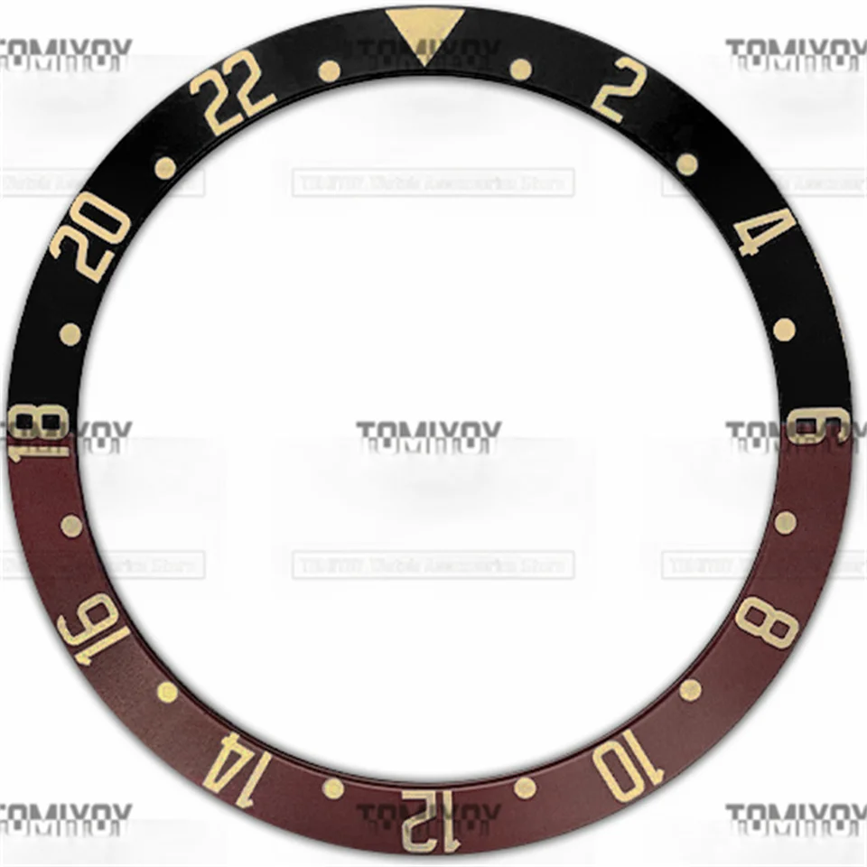 38MM×30.5MM black blue red Aluminium slanted bezel insert Fit for skx Rlx mechanical watches