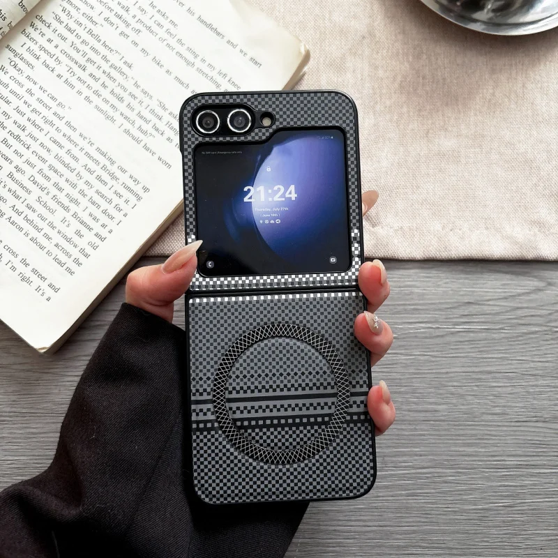 for Samsung Z FLIP 7 phone Case, Compatible MagSafe, Ultra-Slim Case with Caseless Touch Feeling,Aramid Fiber Woven