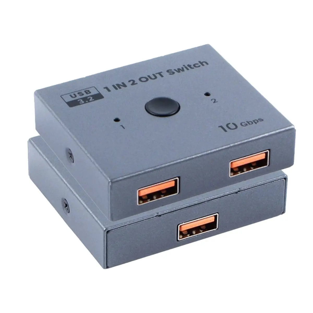 ABIU USB 3.2 10Gbps KVM Switcher 1 in 2 Out KVM A Hub Hosts for Computer Laptop PC Share Printer Sharing