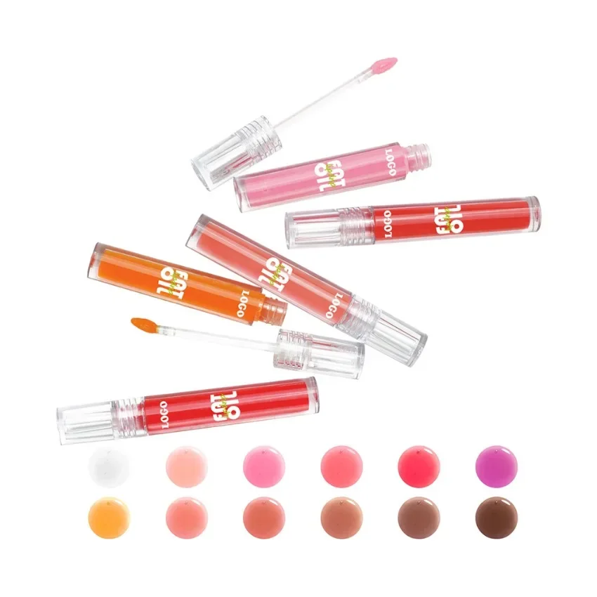 Private Label Lip Oil Pigment Moisturizing Nourishing Anti-drying Cracking Custom Logo Makeup Wholesale Cruelty Free Round Tube