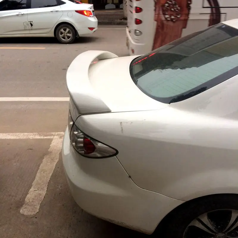 For Mazda 6 Spoiler 2003-2013 Spoiler High Quality ABS Material Car Rear Wing Primer Color Rear Wing Spoiler With Led Light
