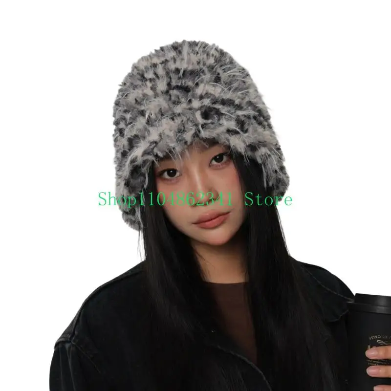 652F Windproof Plush Trapper Hat with EarFlaps Winter Brimless Hat Comfortable Headwear