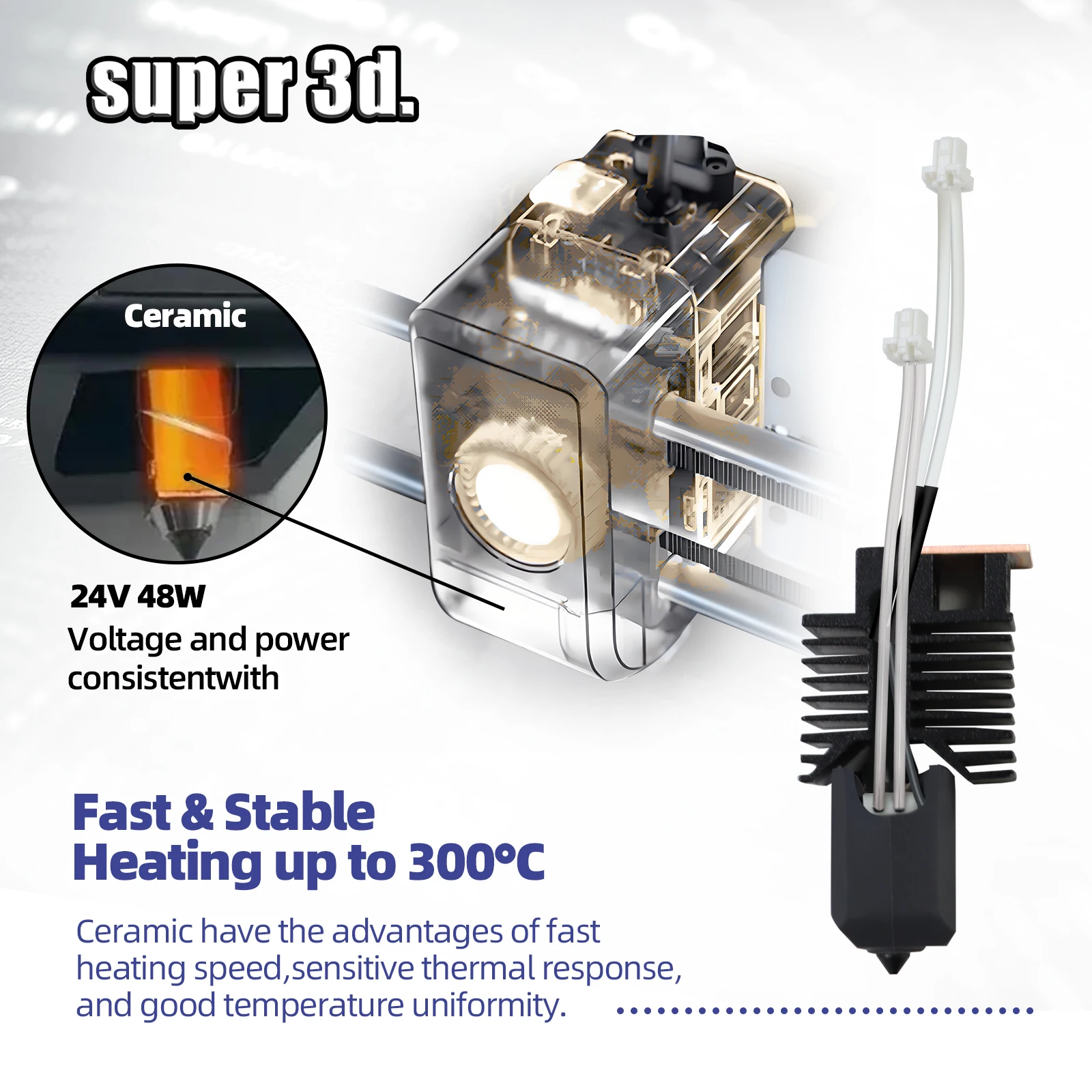

Upgraded Hotend for Snapmaker u1 Full Assembled Hotend Plug & Play Ceramic Block Kit Hot end SnapmakerU1 3d Pirnter Print Head
