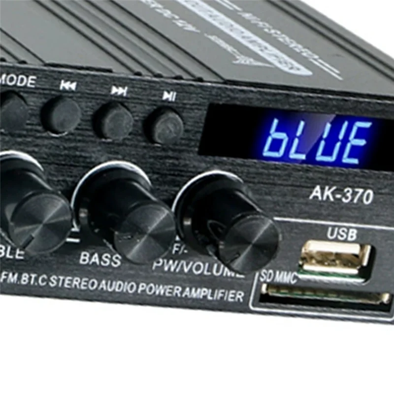 ABMF-مضخم الصوت 2.0 قناة HIFI بلوتوث أمبير الصوت الرقمي 12 فولت 3A AK370 للسيارة المنزل باس ثلاثة أضعاف