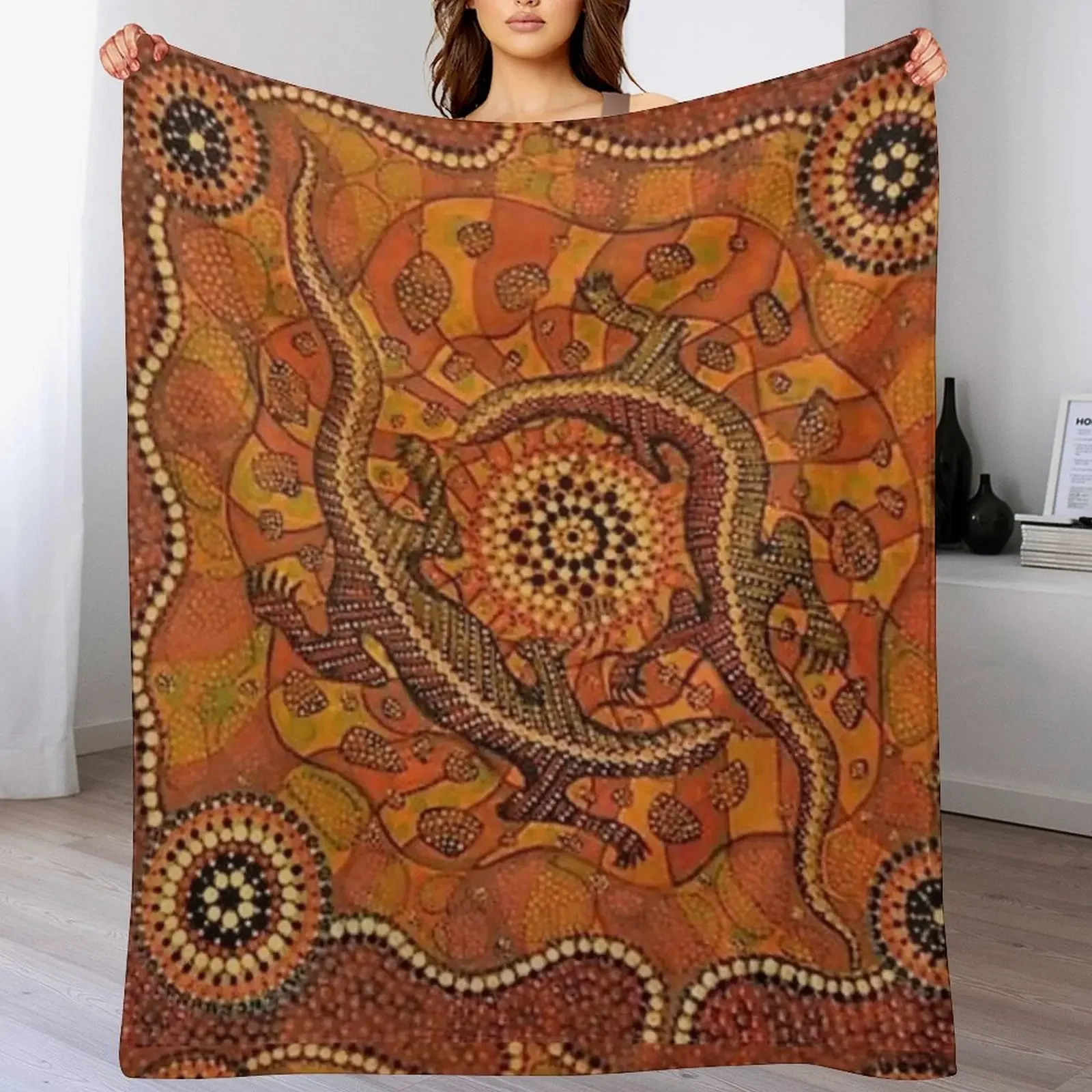 Goanna Dreaming Throw Blanket Blankets For Bed warm winter Blankets For Sofas Decorative Sofa Blankets