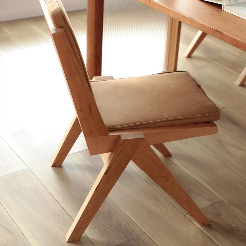 Nordic Solid Wood Chair Simple Home Modern Cherrywood Dining Chair with Backrest Furniture