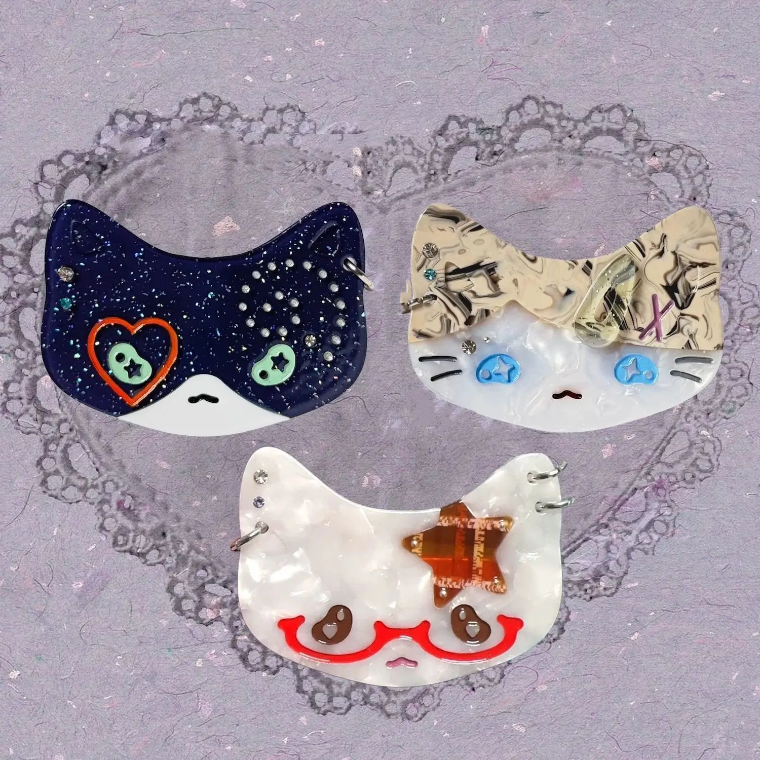 

Y2K Aesthetics Vinegar Edge Cow Cat Punk Sweet Cool Dream Core Subculture Hair Clip Personality Neutral Decorative Accessories