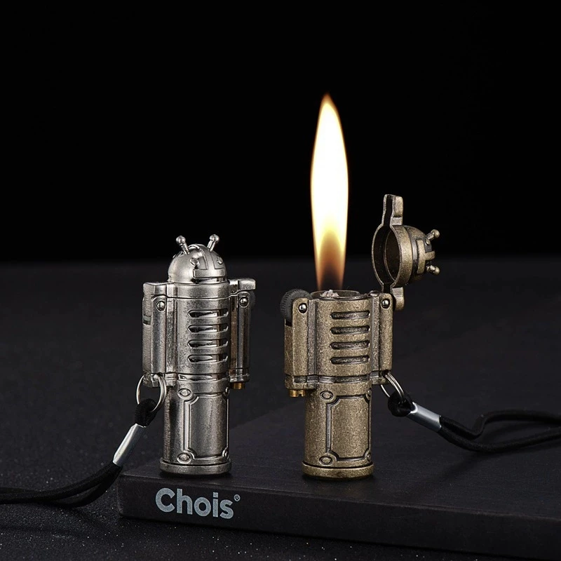New Alien Retro Pendant Lighter Metal Mini Outdoor Portable Personalized Lighter Men's Cigarette Accessories Gift