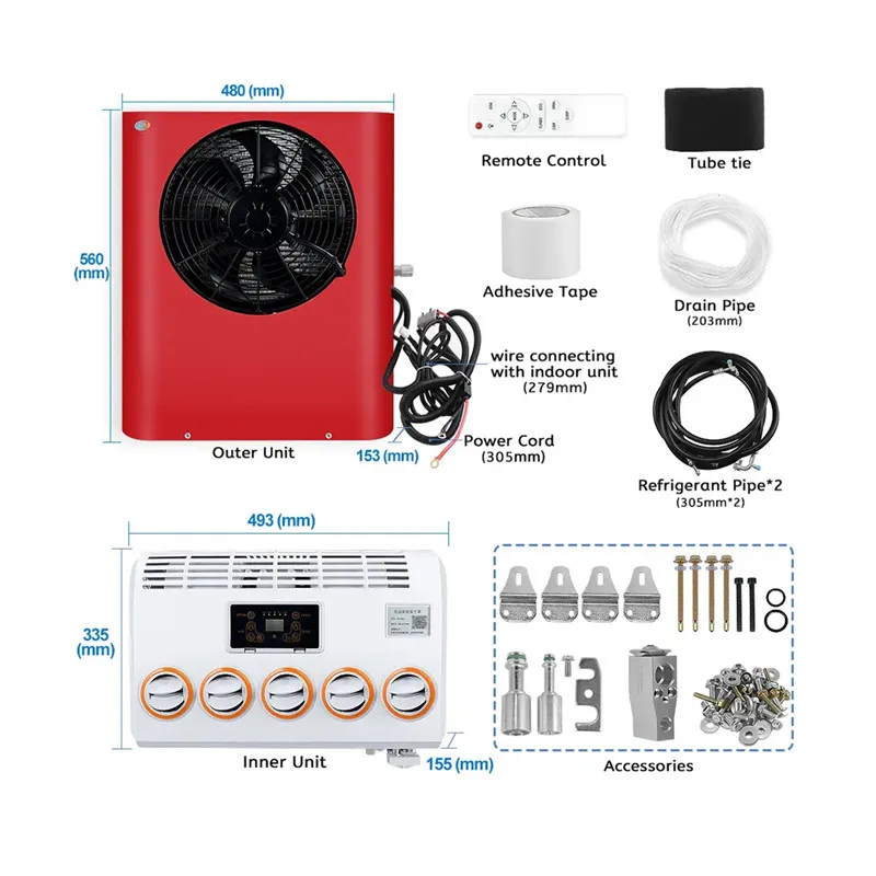 

Van Cabin Parking Air Conditioning Cooler System Roof Top Portable Electric 12v 24v Dc Air Conditioner For Truck