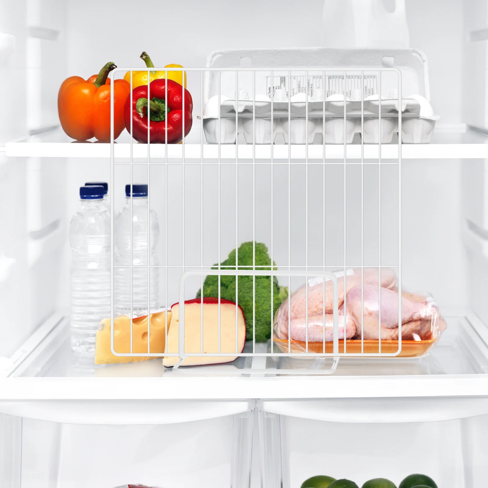 

Freezer Storage Dividers 43-57cm Wide 64 5cm High Mesh Large Capacity Adjustable Fridge Door Shelf Organizer Commercial