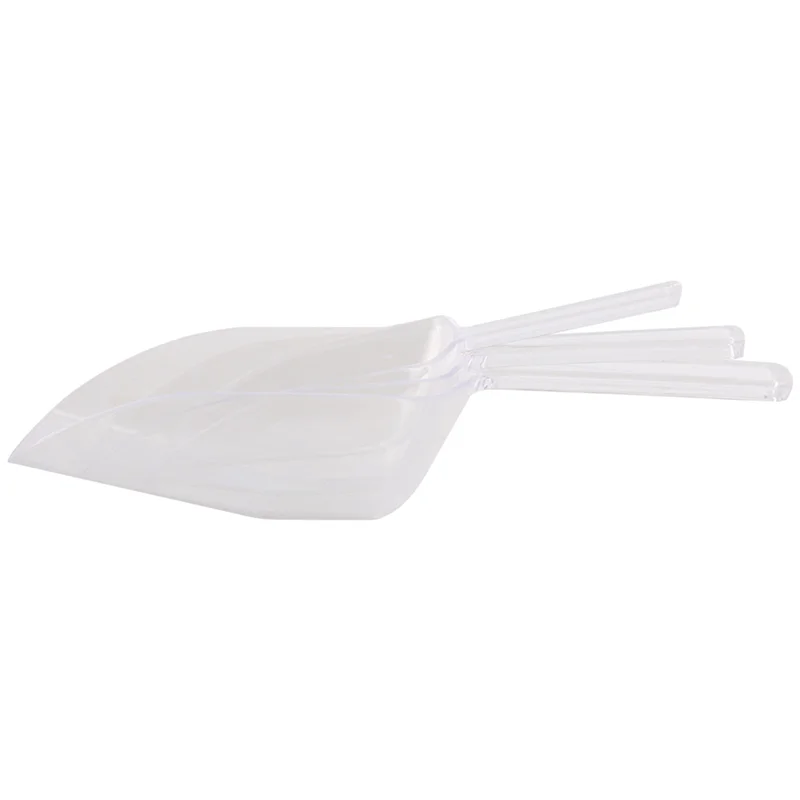 F-3C 3 Piece Pallet Ice Scraper Shape Plastic Scoop - Transparent