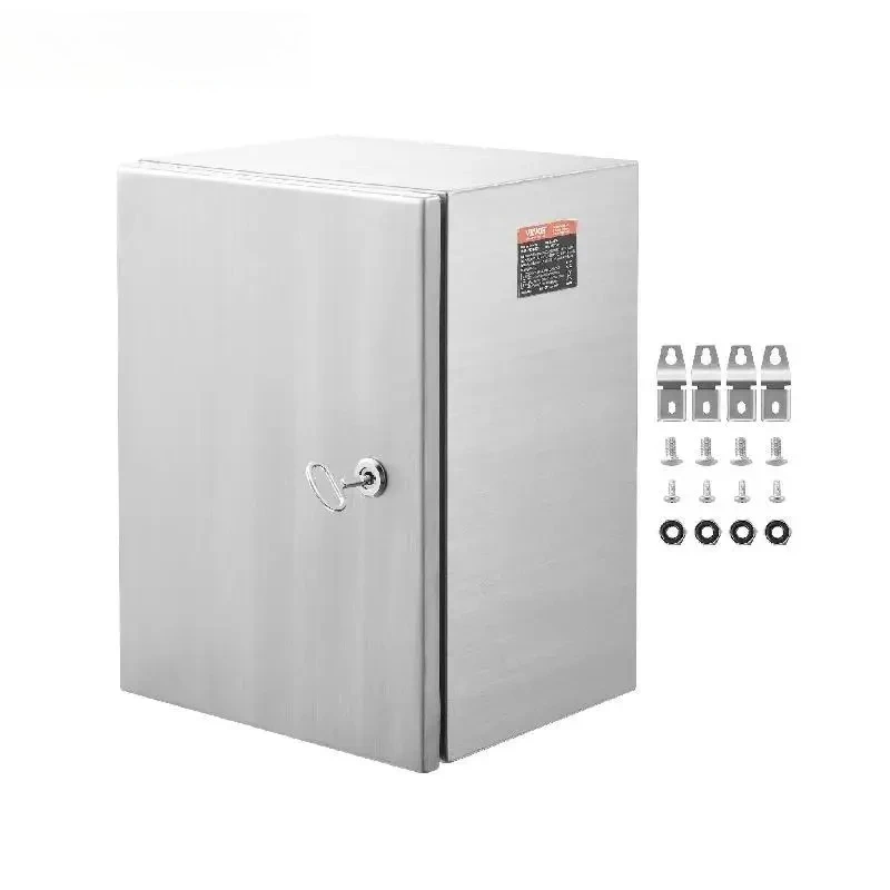 

Steel Electrical Box 304 Stainless Steel Electrical Enclosure Box Outdoor with Mounting Plate Hinges IP66 Waterproof