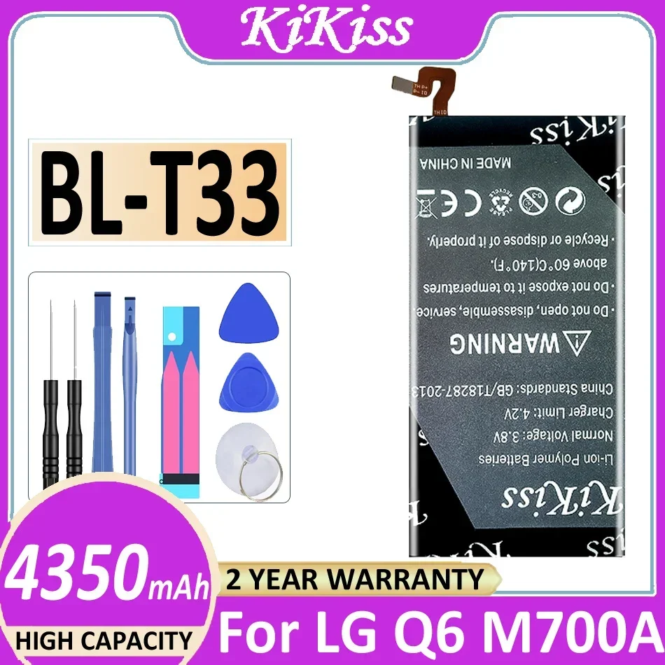 BL-T33 4350mAh Replacement Battery For LG Q6 M700A M700AN M700DSK M700N T33 BLT33 Mobile Phone Batteries + Free Tools