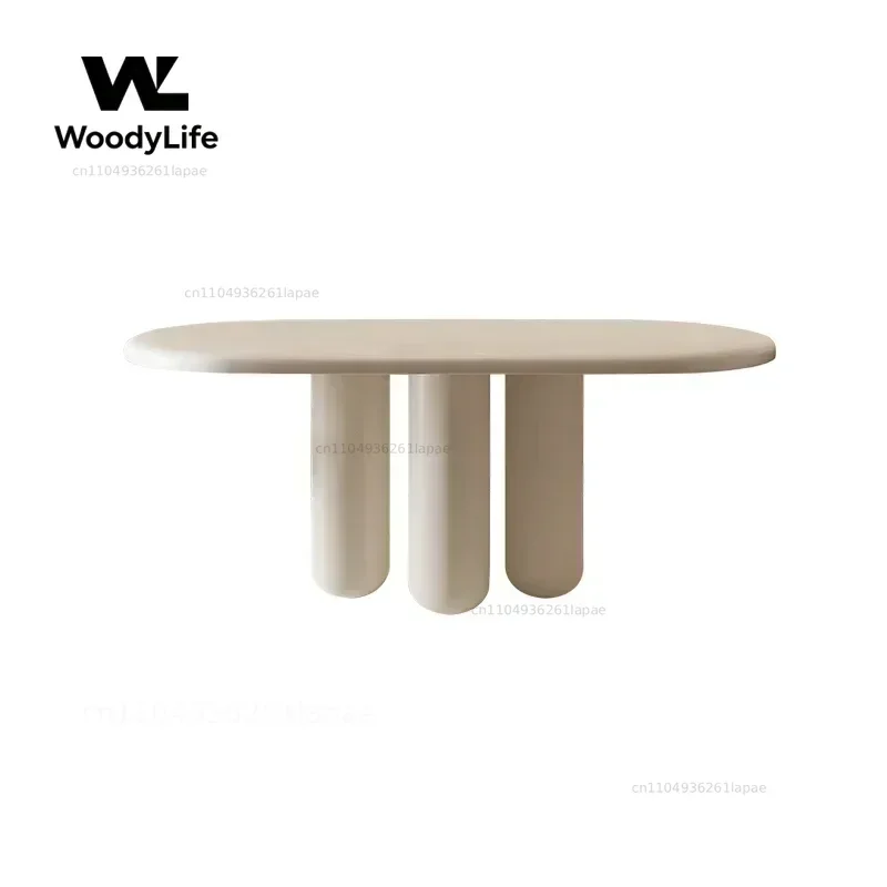 Modern Dining Table Terrace Restaurant Set Island Oval Coffee Dining Table Salon Kitchen Side