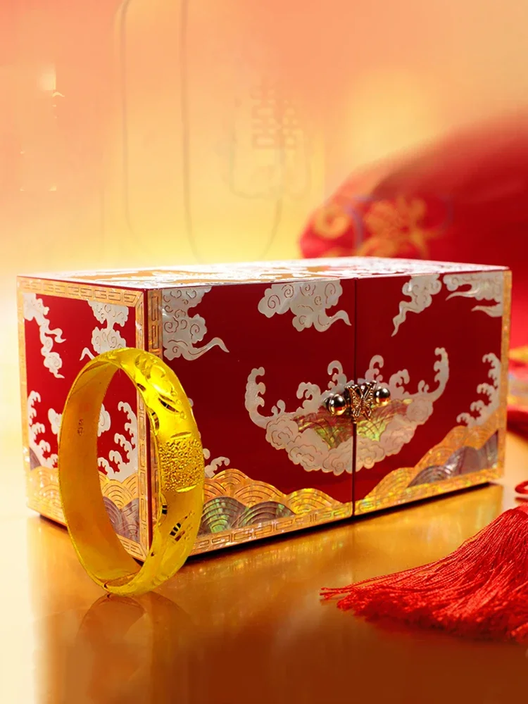 Raden lacquerware wedding gift jewelry box high-quality vintage jewelry gold jewelry storage box