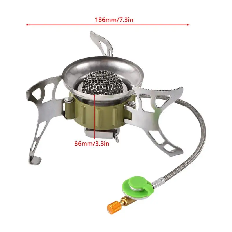 Camping Propane Stove Strong Windproof Small Backpack Stoves Foldable Burner 1400-2900W Lightweight Hiking Stove for Outdoor