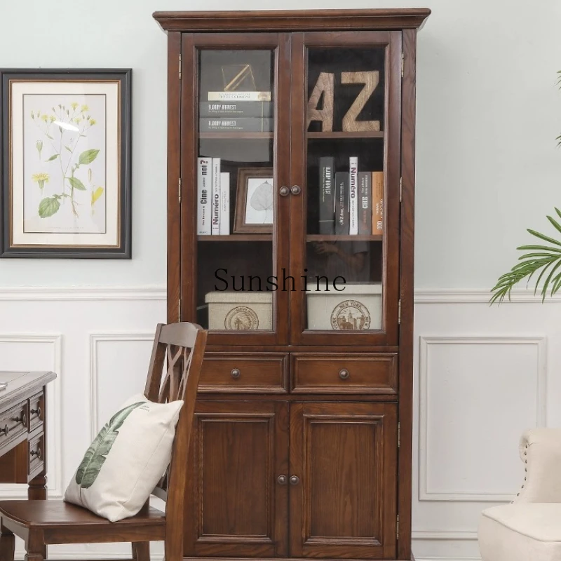 

Furniture, American all-solid wood wine cabinet, walnut simple and modern