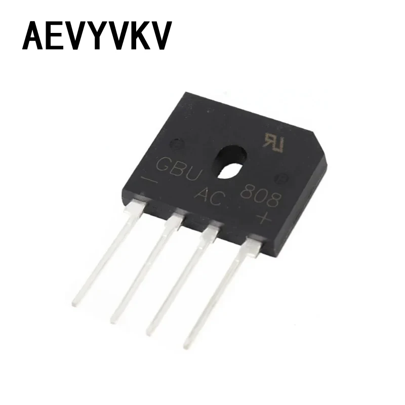 5PCS GBU406 GBU408 GBU410 GBU606 GBU610 GBU810 GBU808 GBL408 GBJ2510 4A 6A 8A 25A 600V 800V 1000V Power Diode Bridge Rectifier