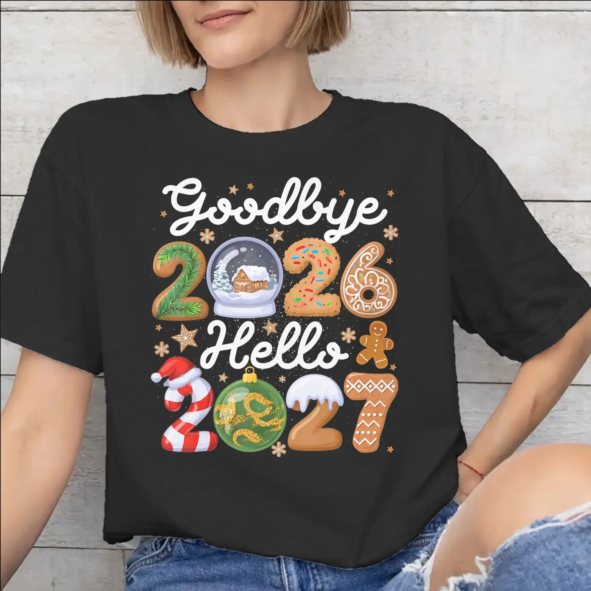 Fashion Good Bye 2026 Hello 2027 T Shirt for Men Women  100% Cotton Tee Shirt Short Sleeve Clothes
