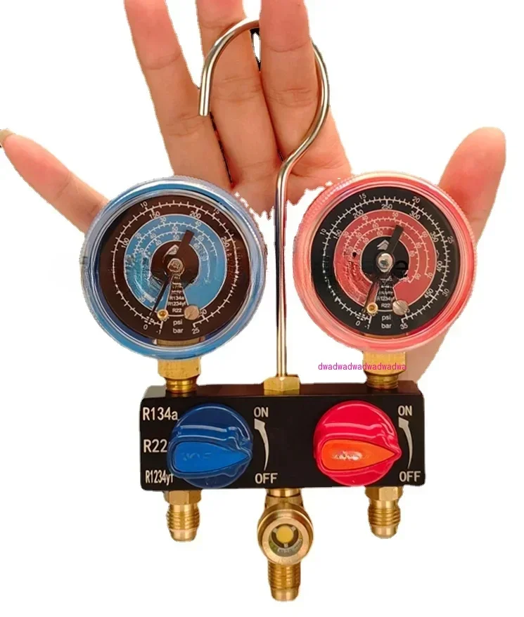 R134a/R22/R410a Automobile Air Conditioner Mini Refrigerant Fluoride Meter Snow Pressure Gauge Dual-meter Valve Group