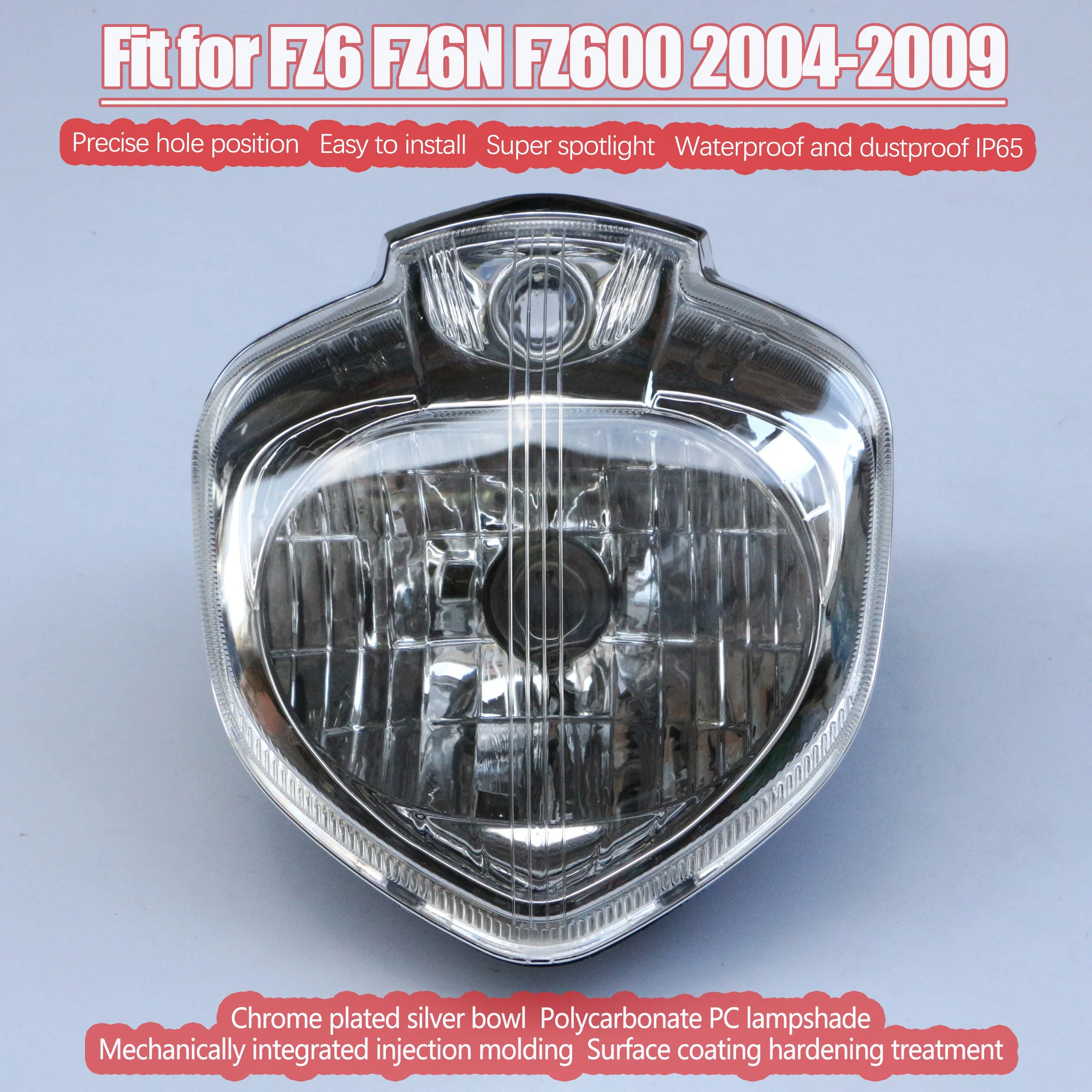 Motorcycle Front Headlight Headlamp Head Light Lamp Assembly Fit For FZ6 FZ6S FZ6N FZ600 2004-2009 2005 2006 2007 2008