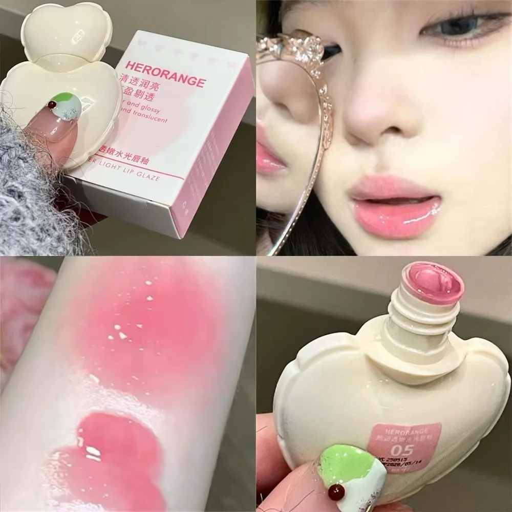 ملمع شفاه 2 في 1 على شكل حب ملمع شفاه عصير لامع غير لزج يدوم طويلاً للاستخدام اليومي