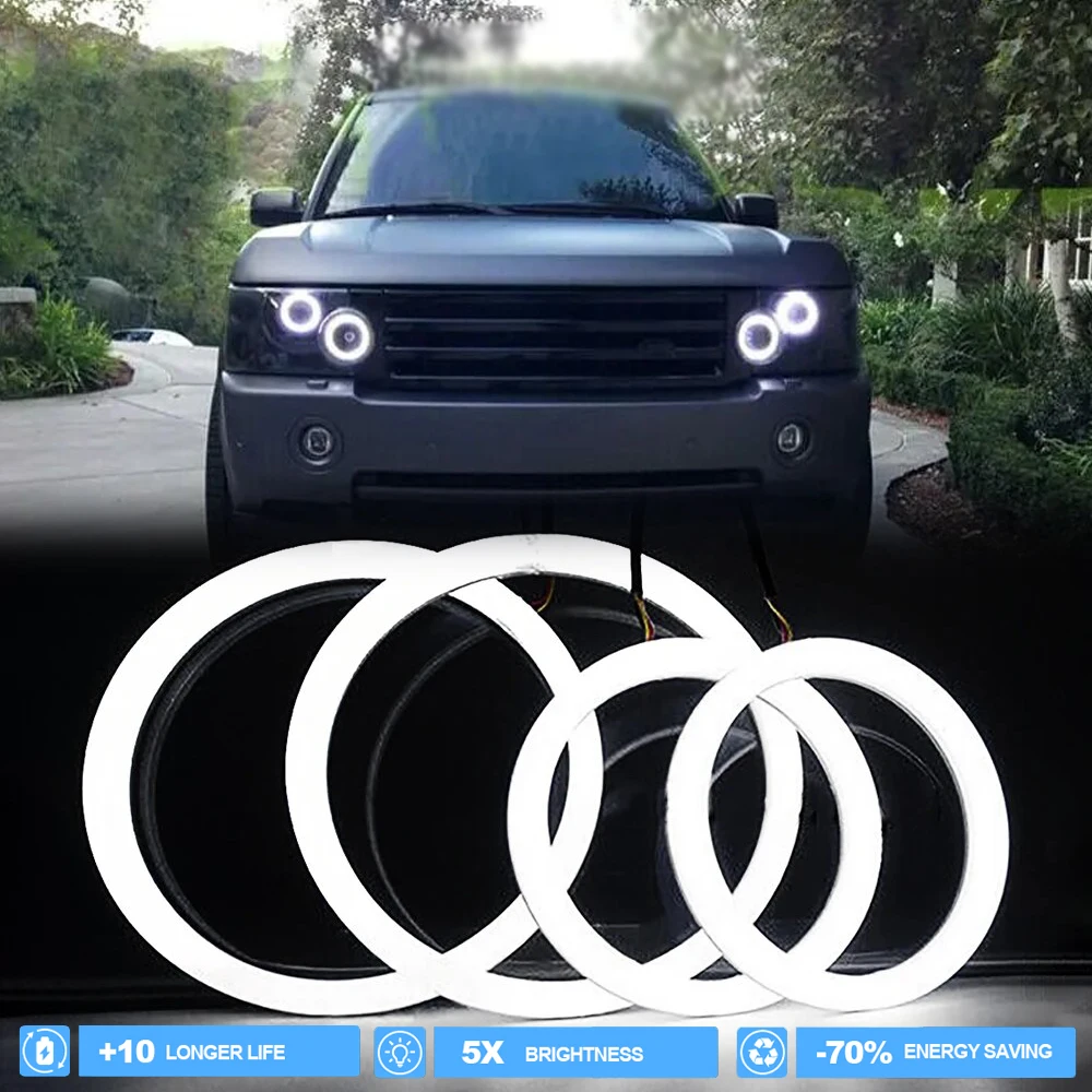 

4 шт. Canbus светодиодные белые хлопковые ангельские глазки Halo Ring комплект фар для Land Rover Range Rover L322 2002-2012 авто передняя лампа DRL