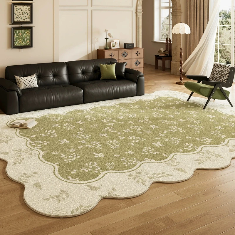 Living Room Carpet Stain-resistant Wear-resistant Floor Mat Retro Green Printed Rug Bedroom Carpets Large Size Home Decor Rugs